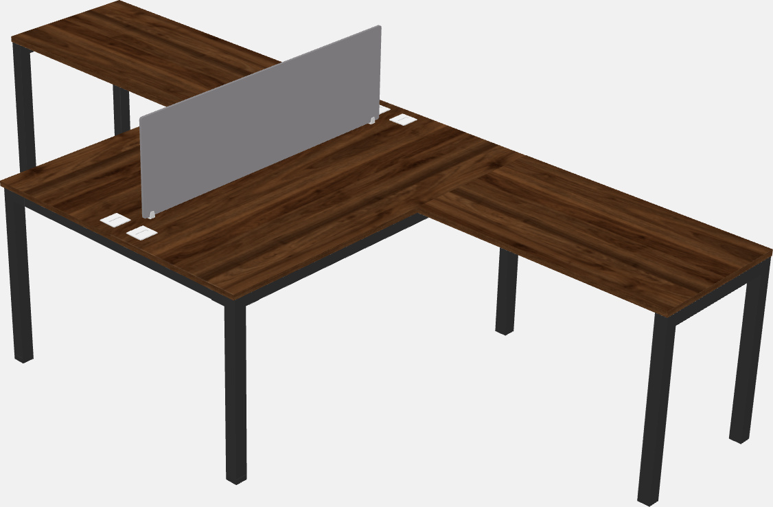 Nakabahaging l-shaped desk