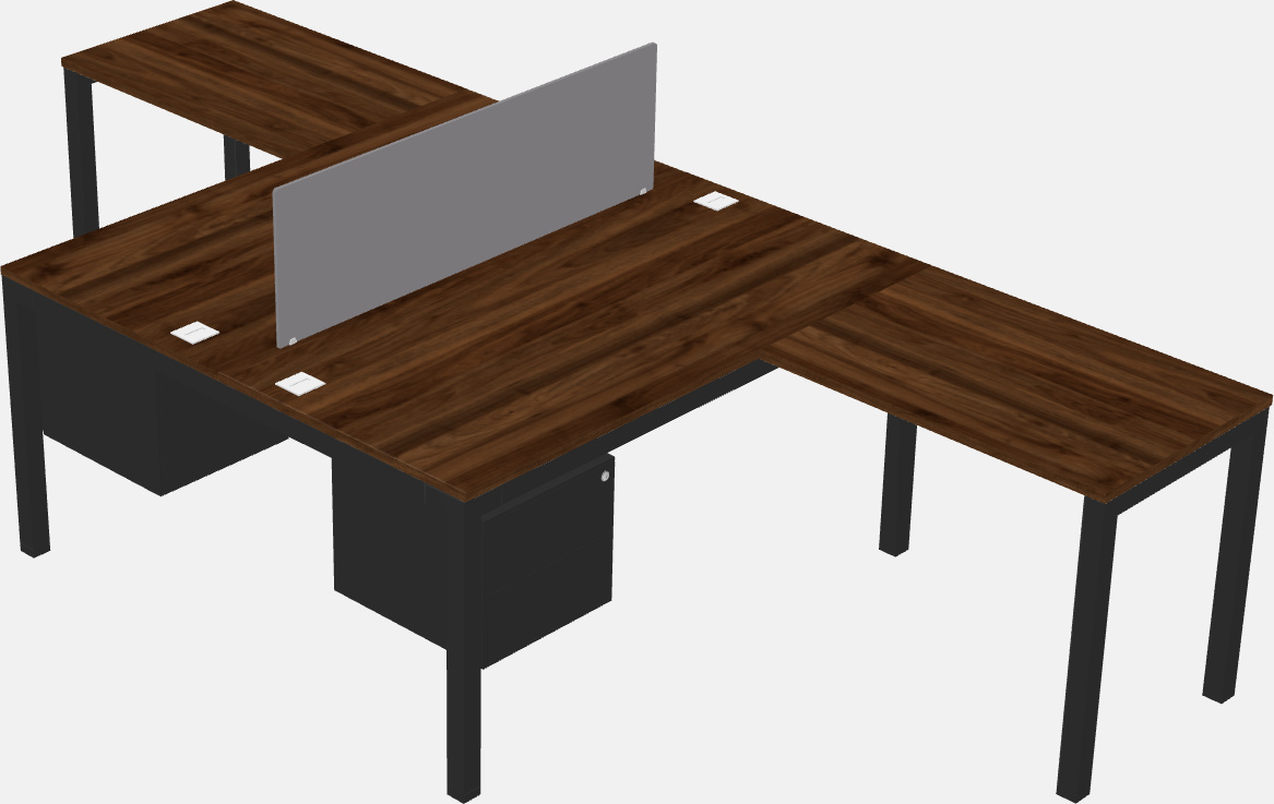 Shared l-shaped desk