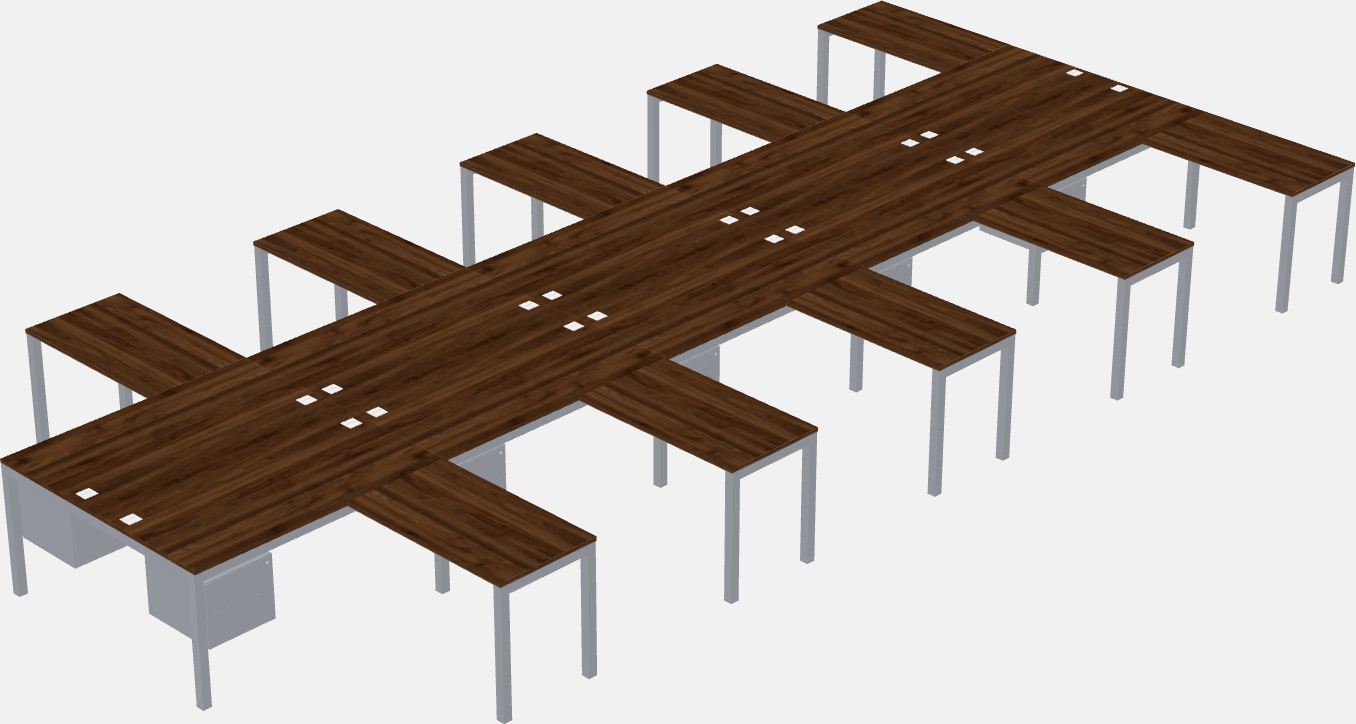 Nakabahaging l-shaped desk