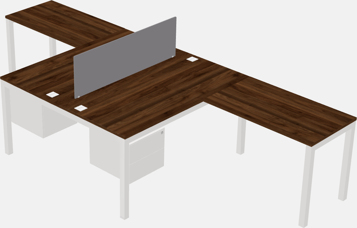 Nakabahaging l-shaped desk