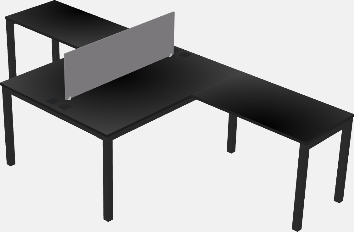 Nakabahaging l-shaped desk