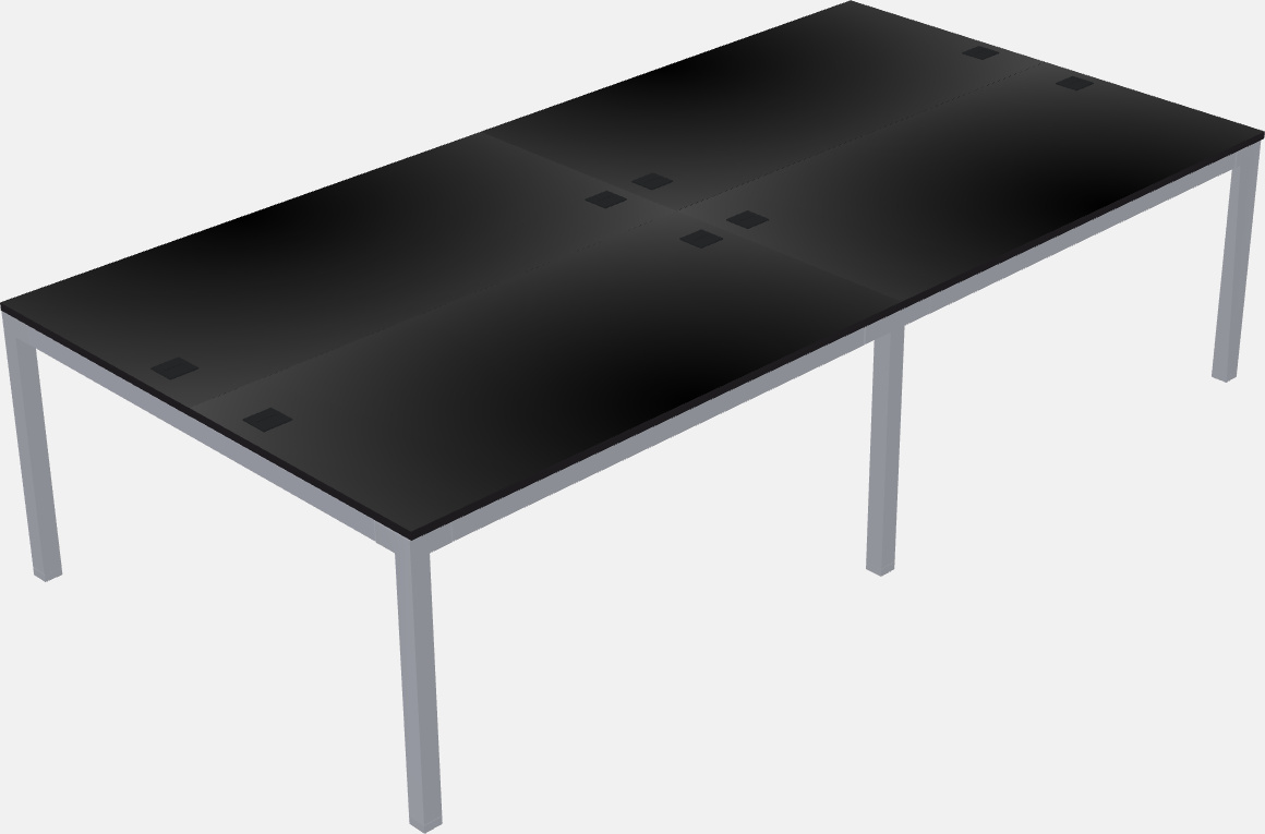 Nakabahaging rectangular desk