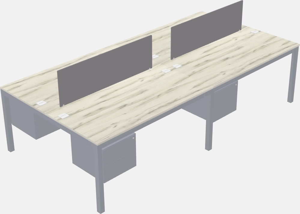 Nakabahaging rectangular desk