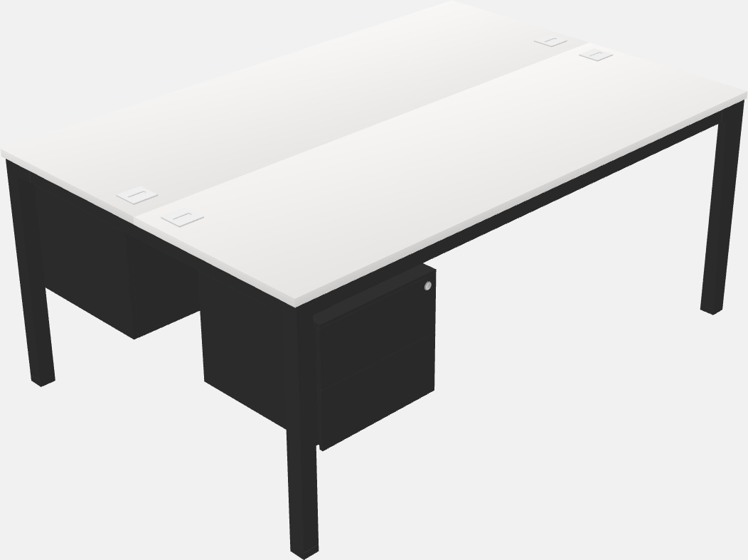 Nakabahaging rectangular desk