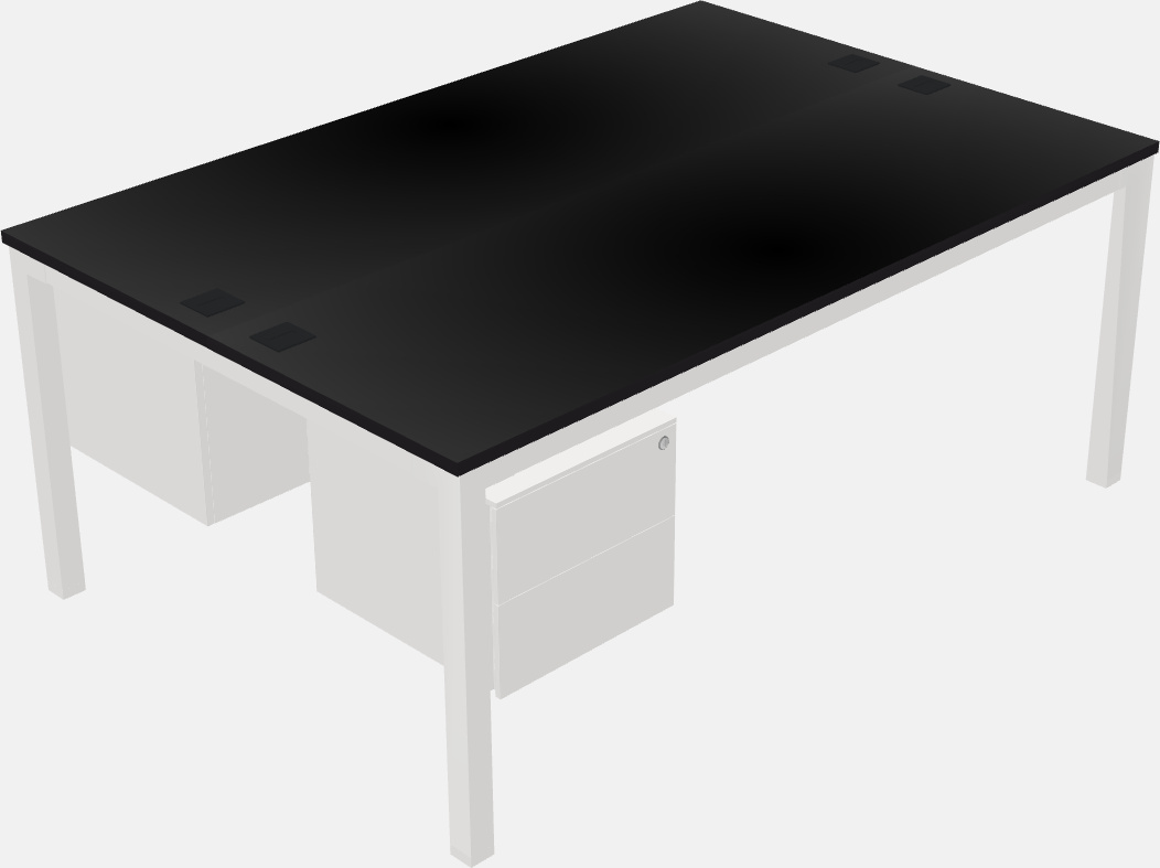 Nakabahaging rectangular desk