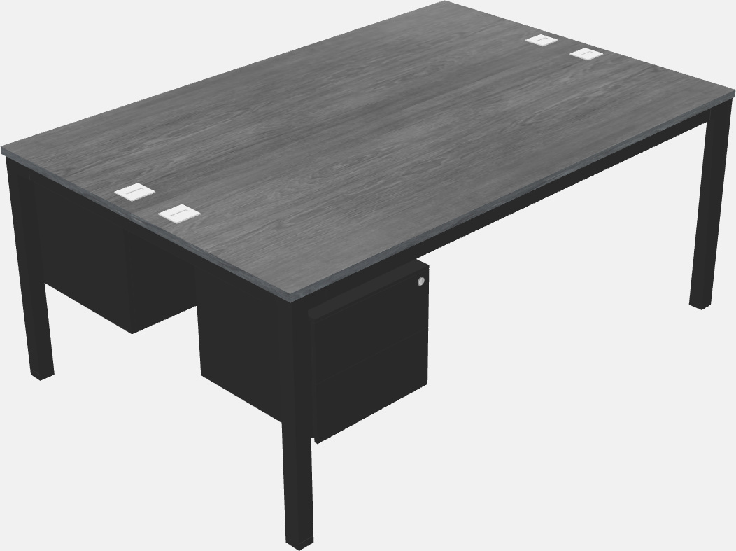 Nakabahaging rectangular desk