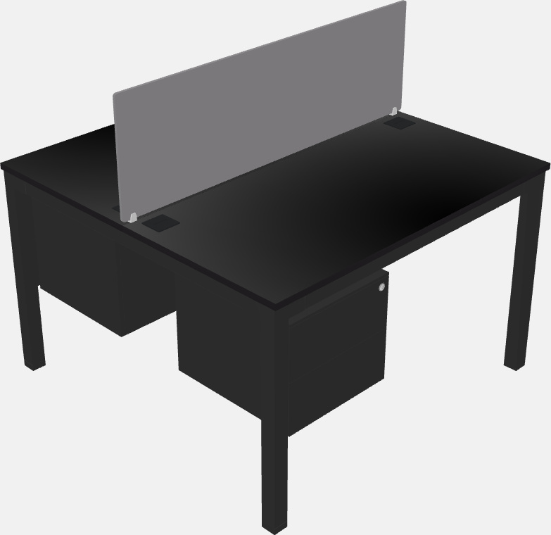 Shared rectangular desk