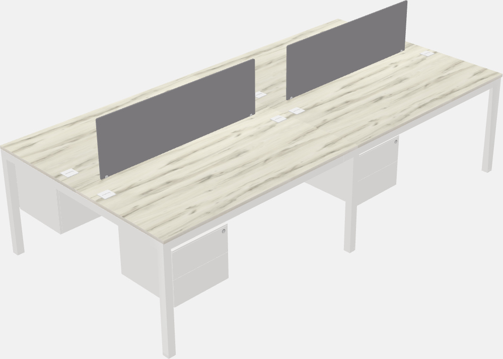 Nakabahaging rectangular desk