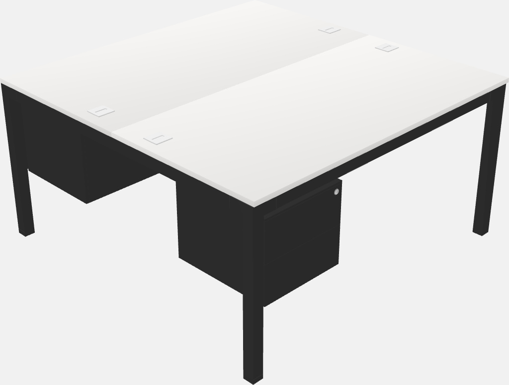 Nakabahaging rectangular desk