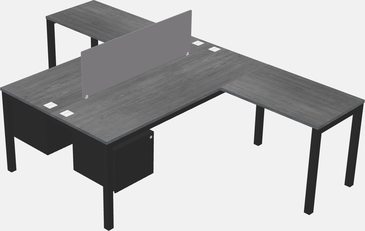 Shared l-shaped desk