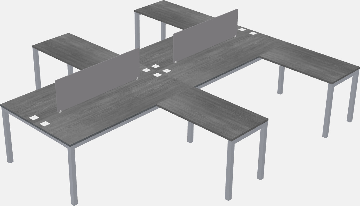 Nakabahaging l-shaped desk