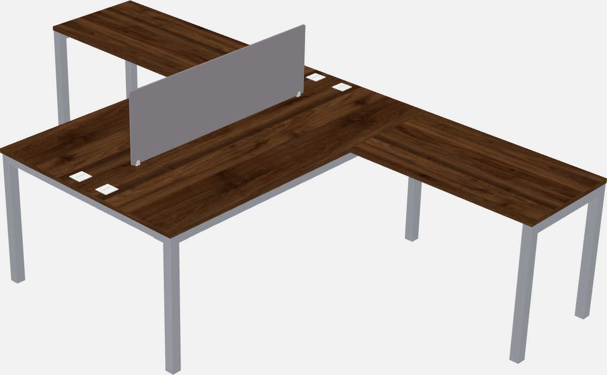 Nakabahaging l-shaped desk