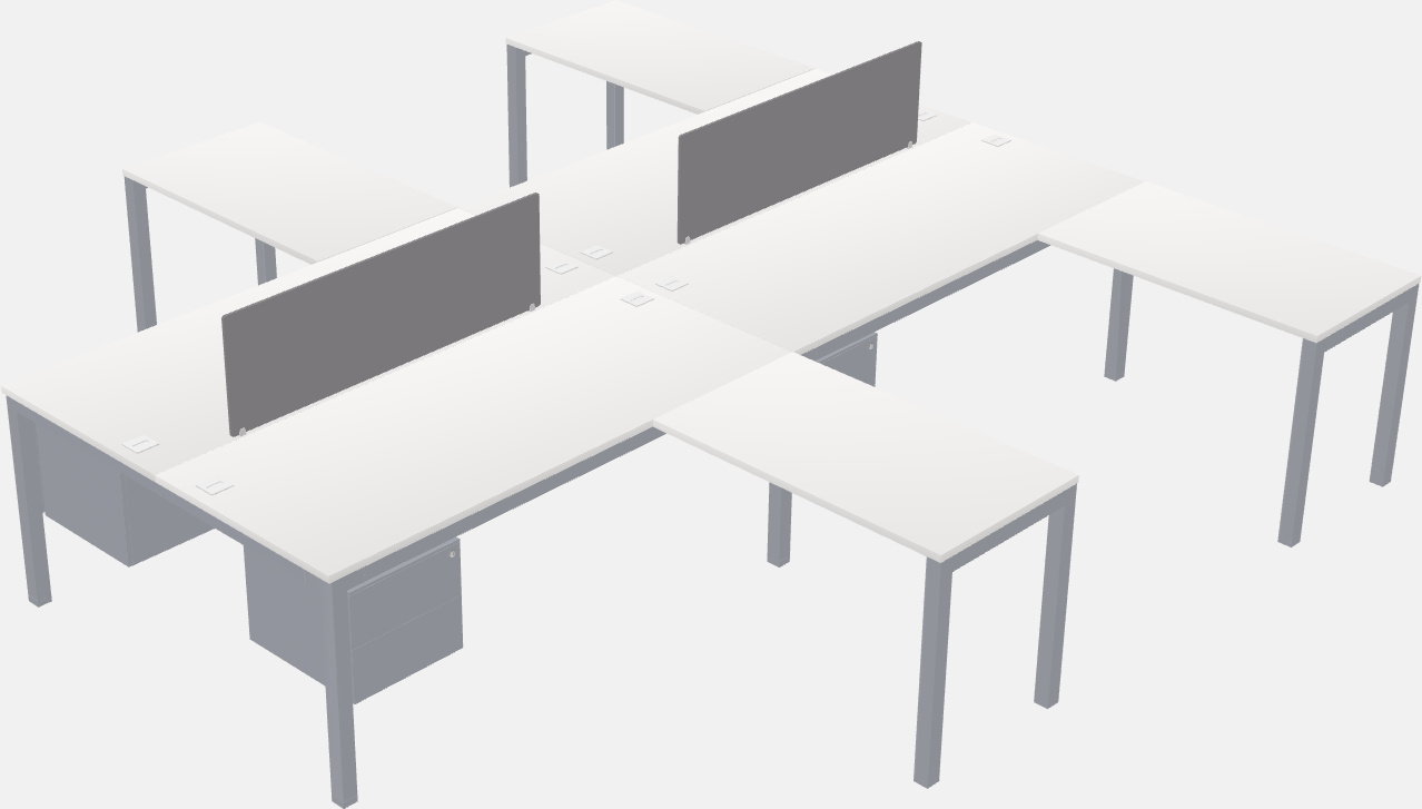 Shared l-shaped desk