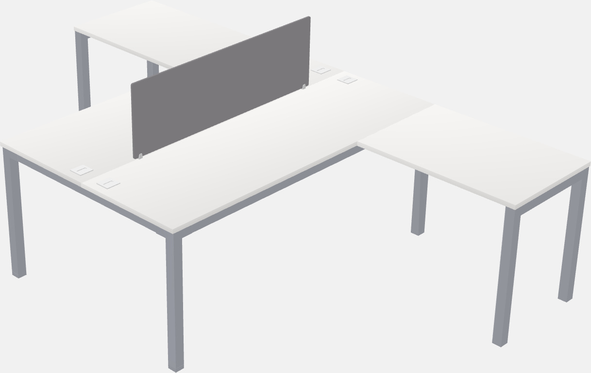 Nakabahaging l-shaped desk