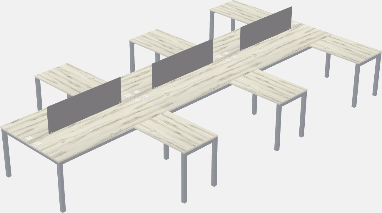 Nakabahaging l-shaped desk