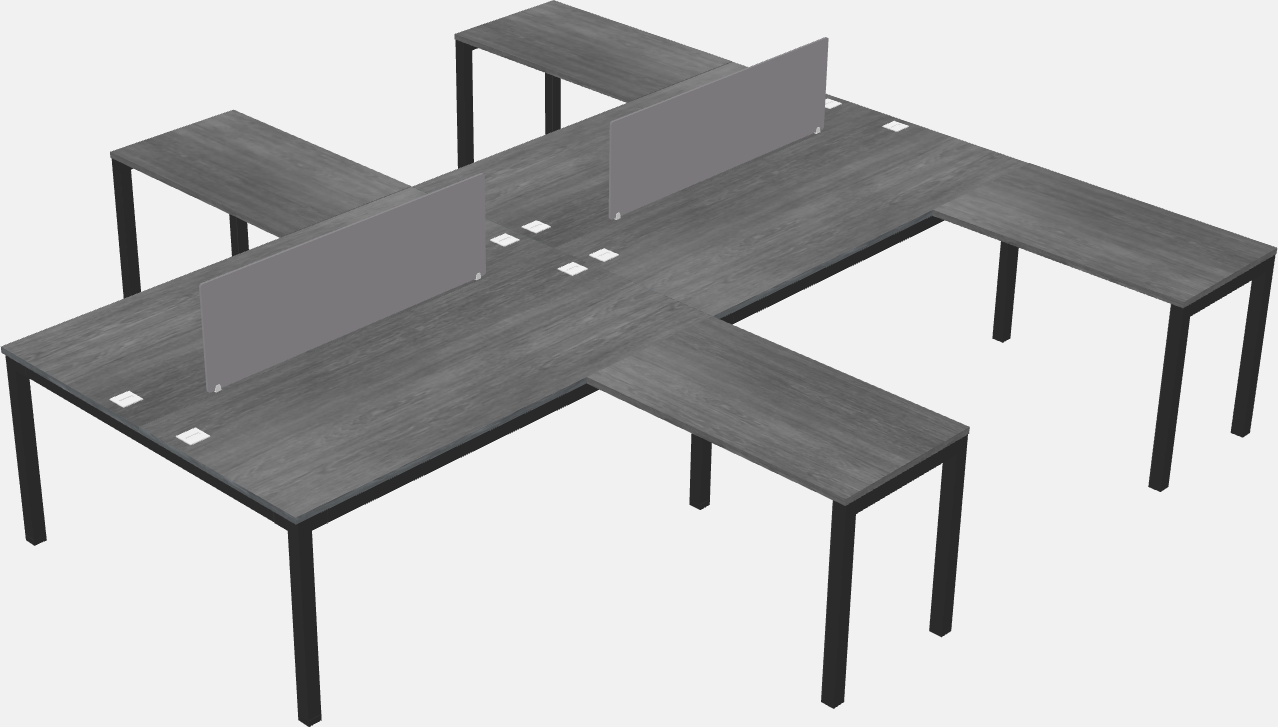 Nakabahaging l-shaped desk