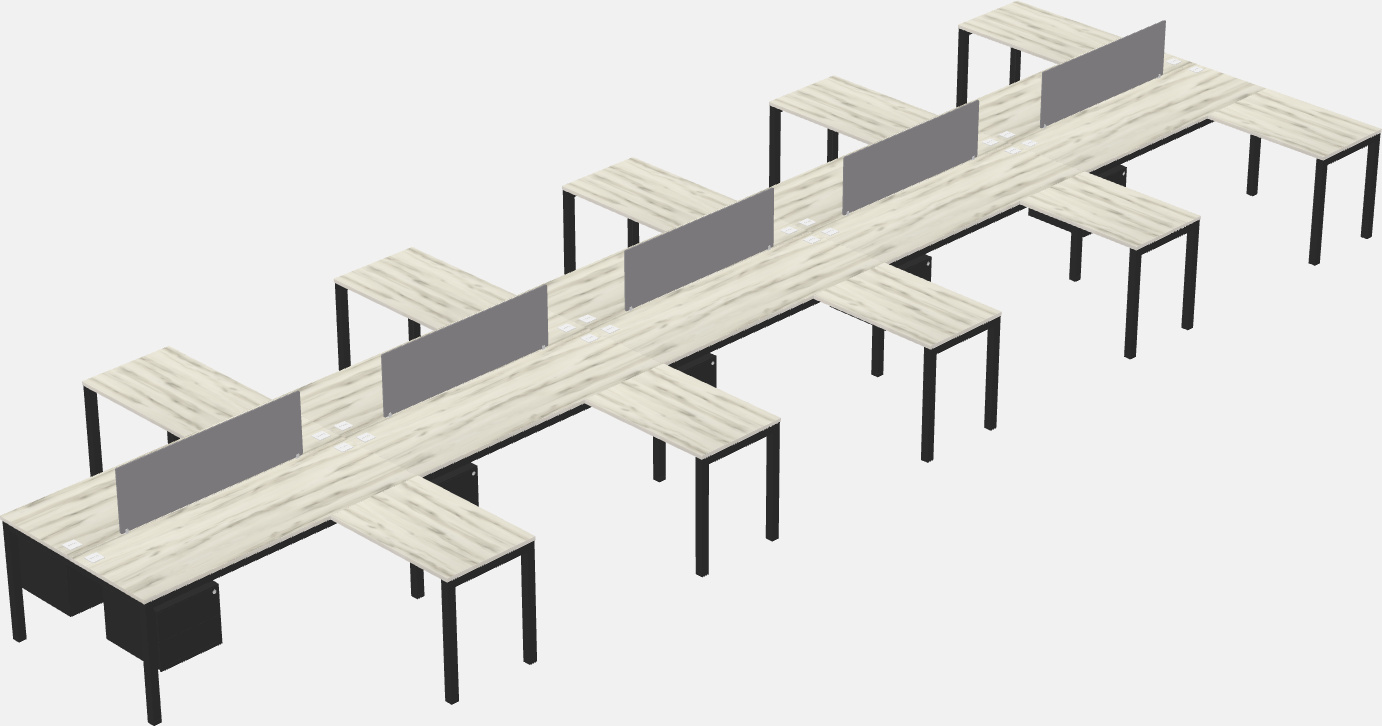 Shared l-shaped desk