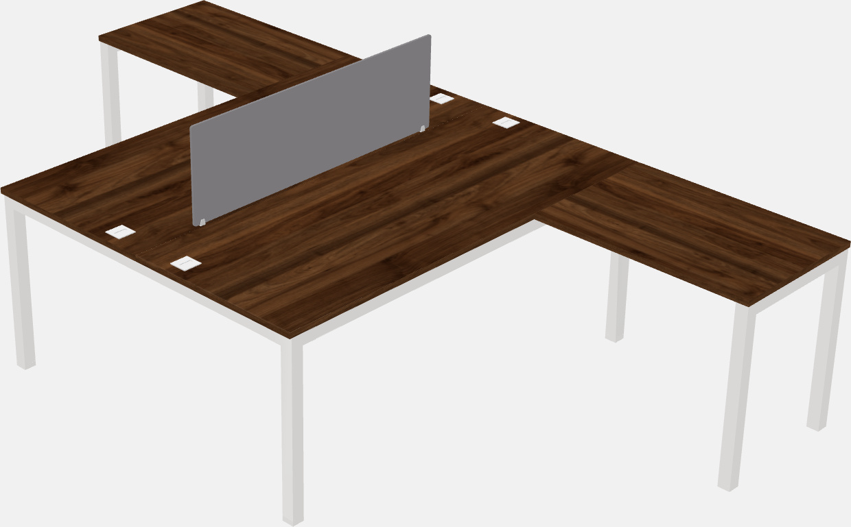 Nakabahaging l-shaped desk