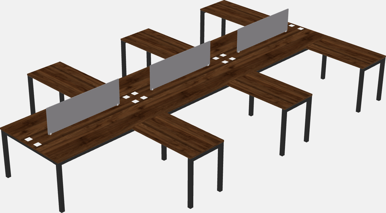 Shared l-shaped desk