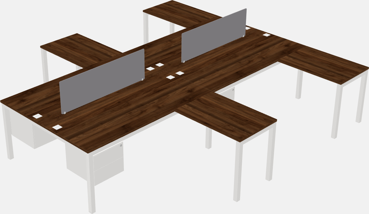 Nakabahaging l-shaped desk