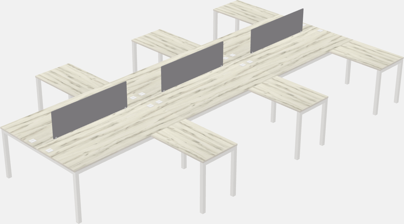 Nakabahaging l-shaped desk