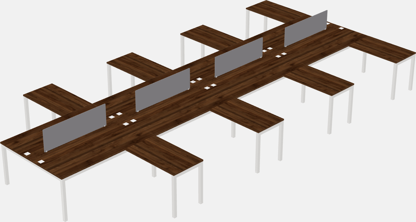 Nakabahaging l-shaped desk