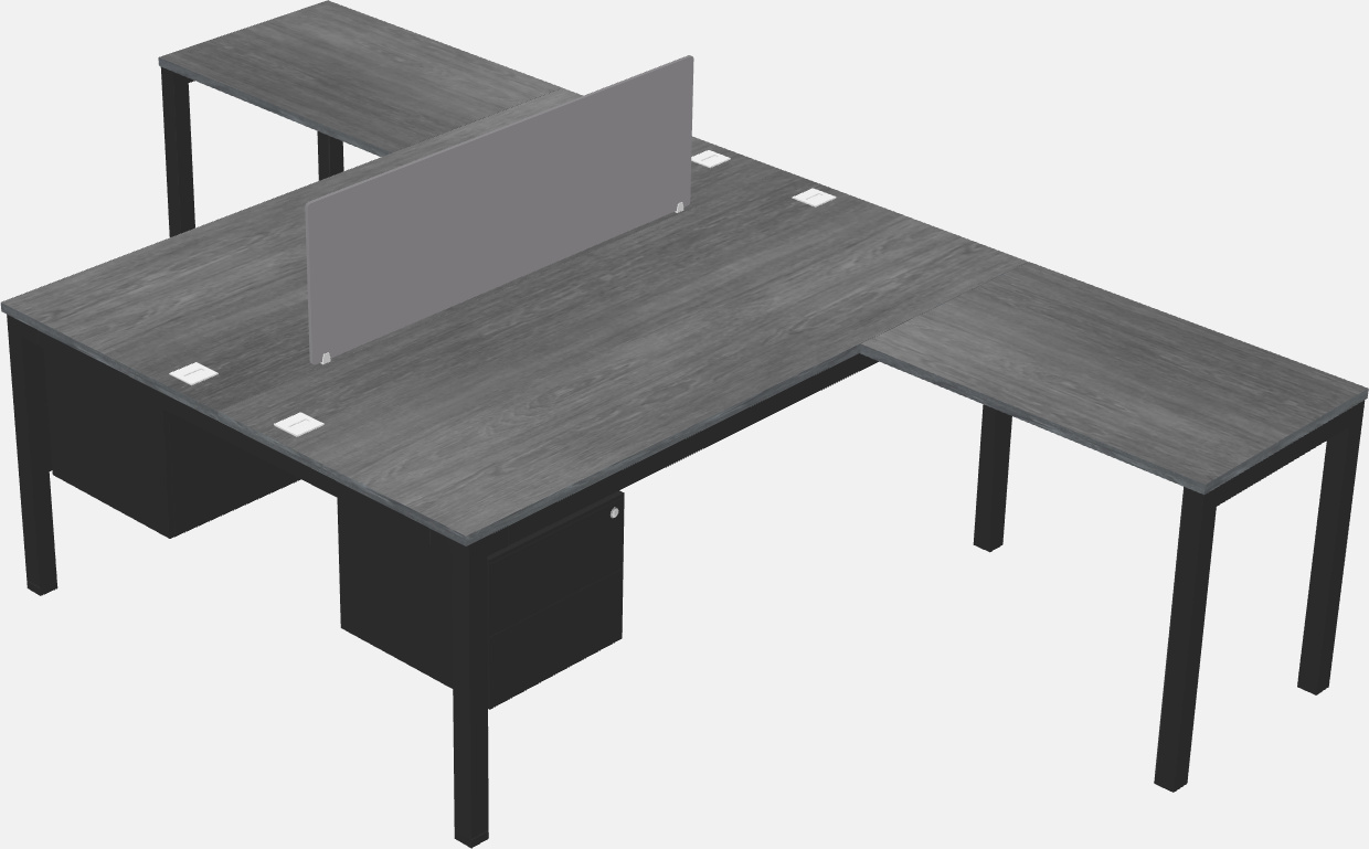 Shared l-shaped desk