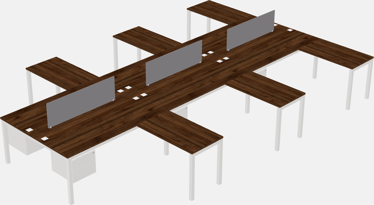 Nakabahaging l-shaped desk