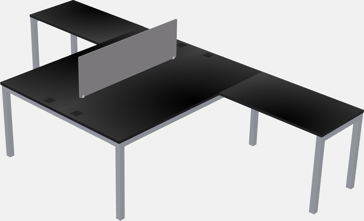 Nakabahaging l-shaped desk