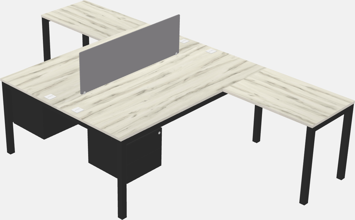 Shared l-shaped desk