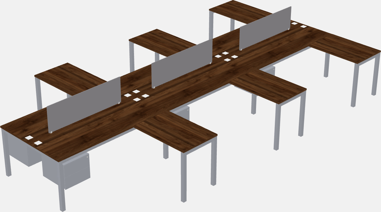 Shared l-shaped desk