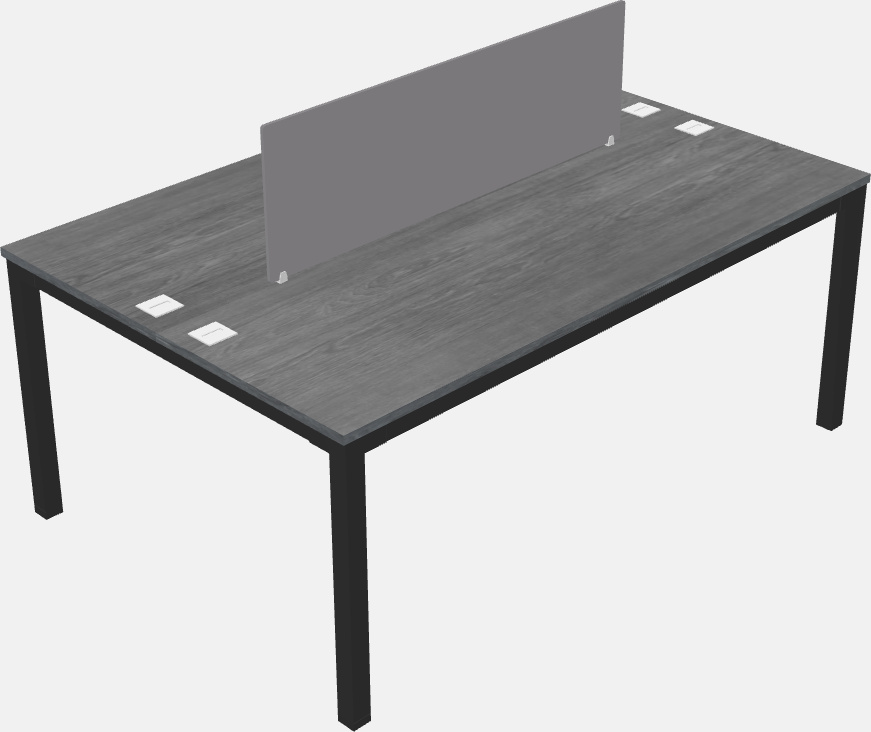 Nakabahaging rectangular desk