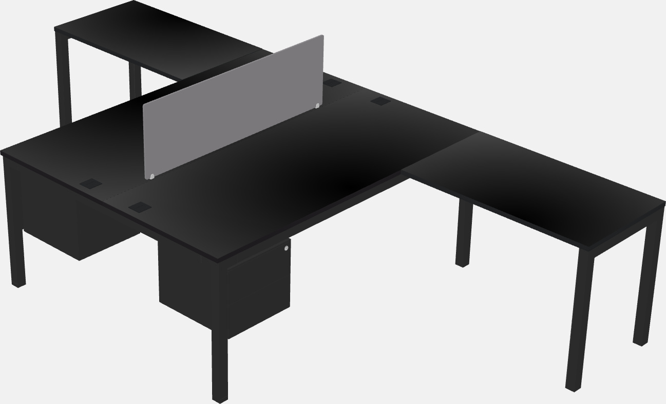 Nakabahaging l-shaped desk