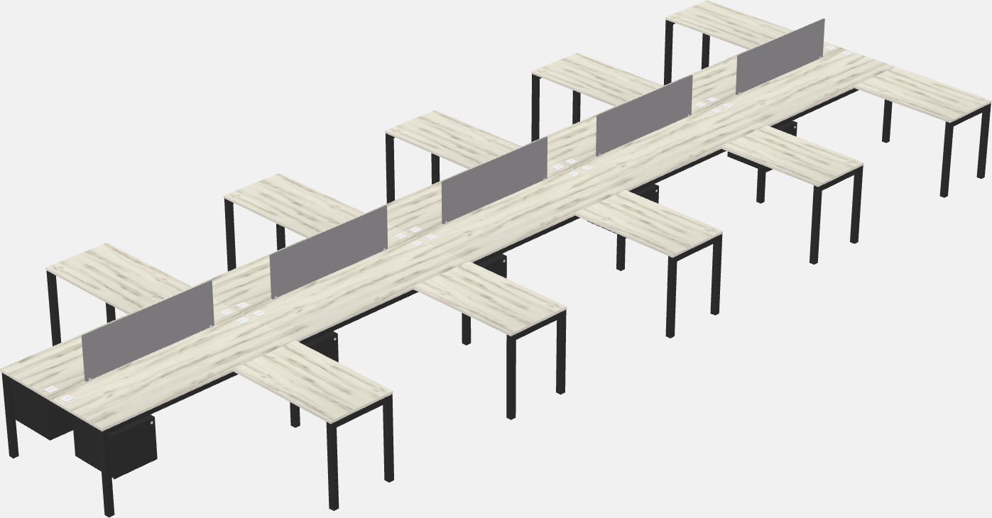 Shared l-shaped desk