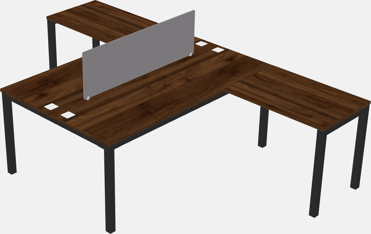 Nakabahaging l-shaped desk