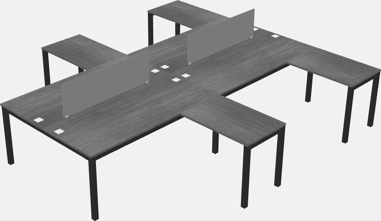 Nakabahaging l-shaped desk