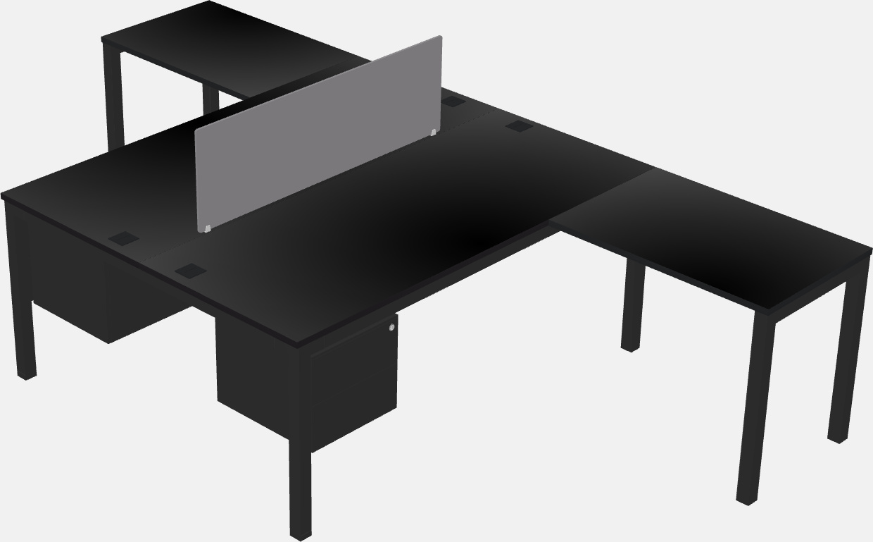 Shared l-shaped desk