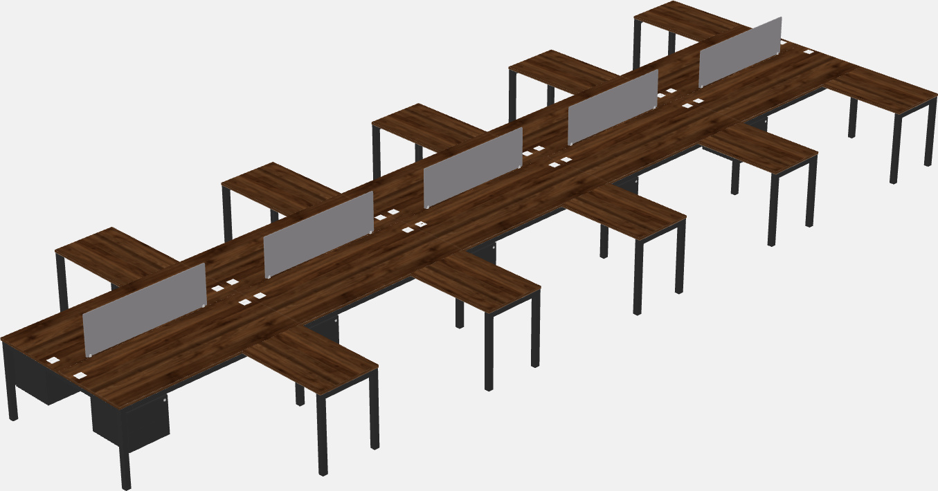 Bureau partagé en forme de l