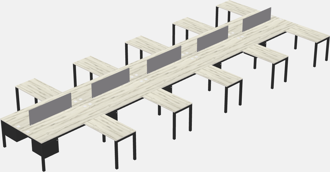 Shared l-shaped desk