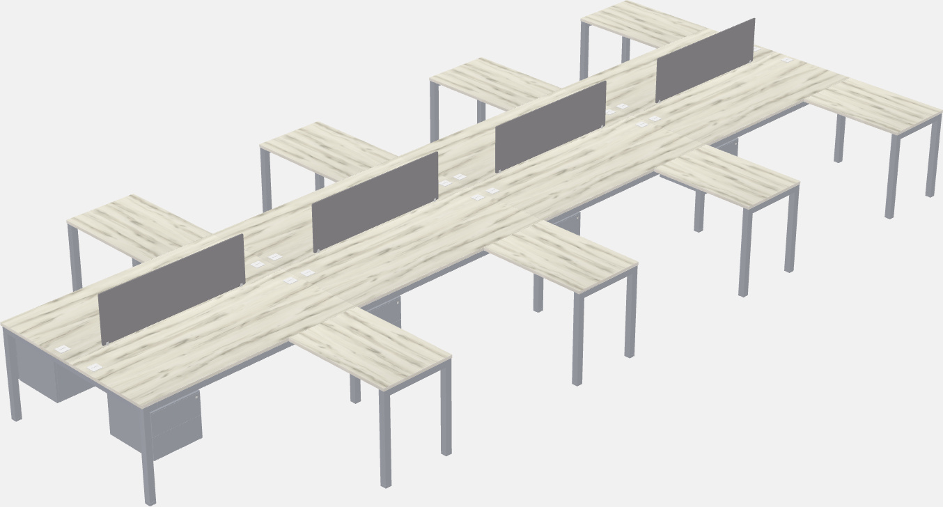 Nakabahaging l-shaped desk