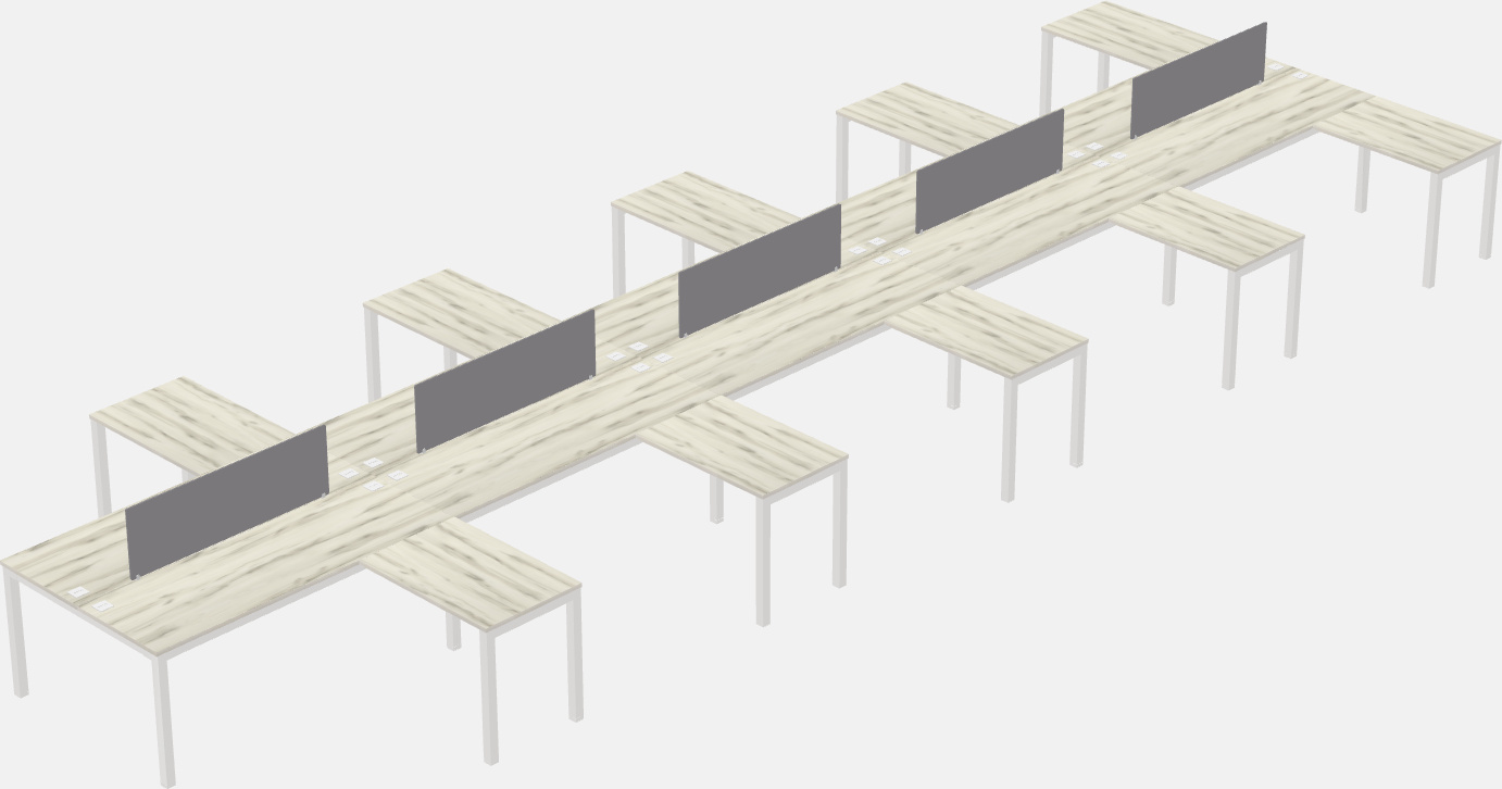 Shared l-shaped desk