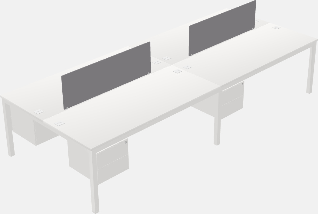 Nakabahaging rectangular desk