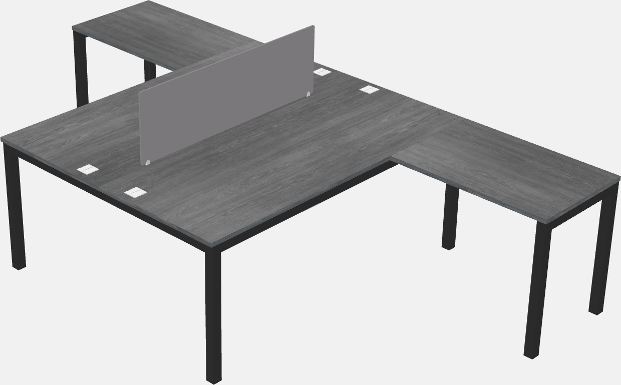 Nakabahaging l-shaped desk