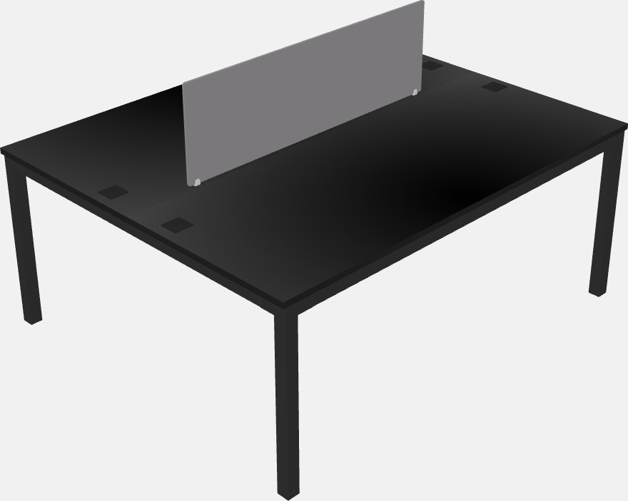 Nakabahaging rectangular desk