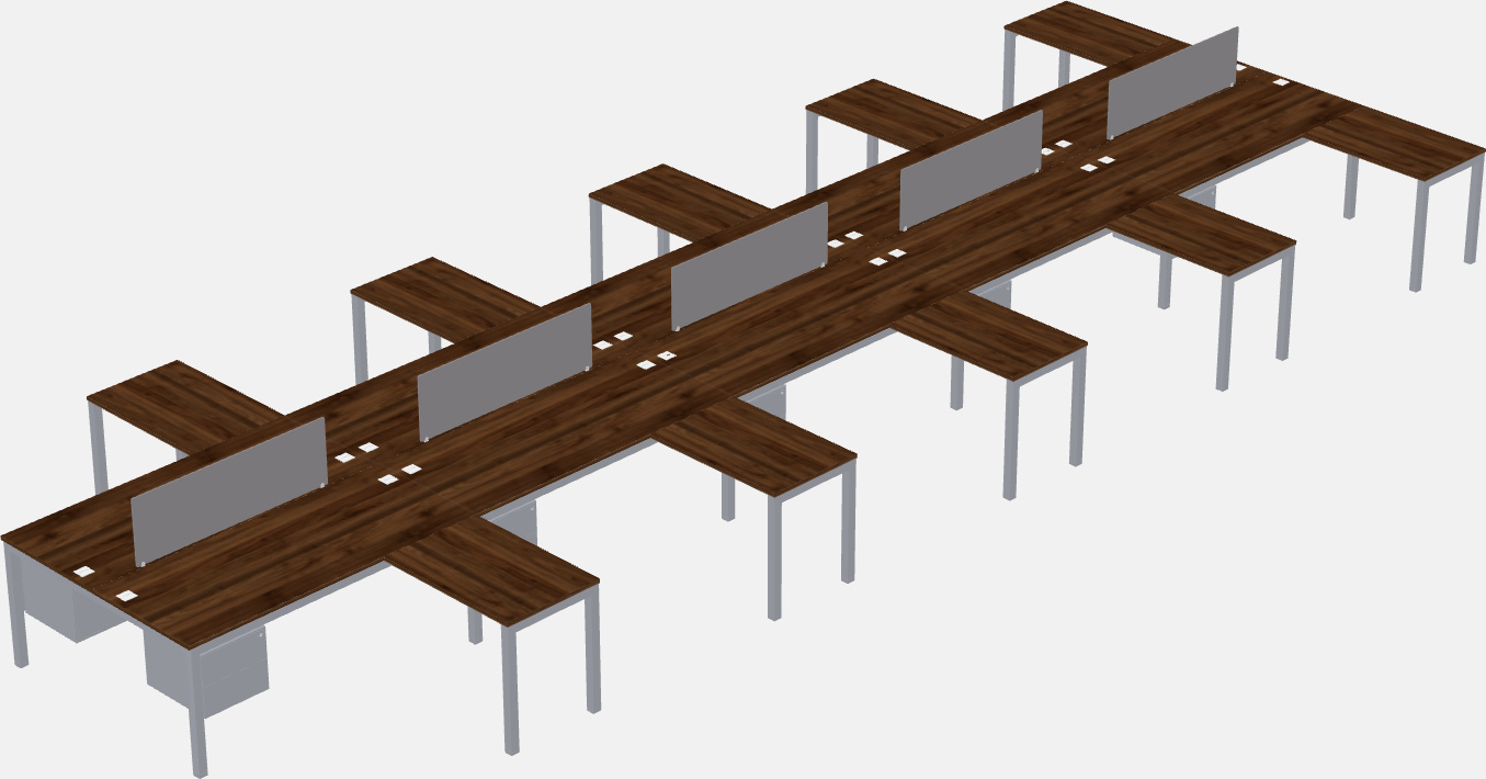 Shared l-shaped desk