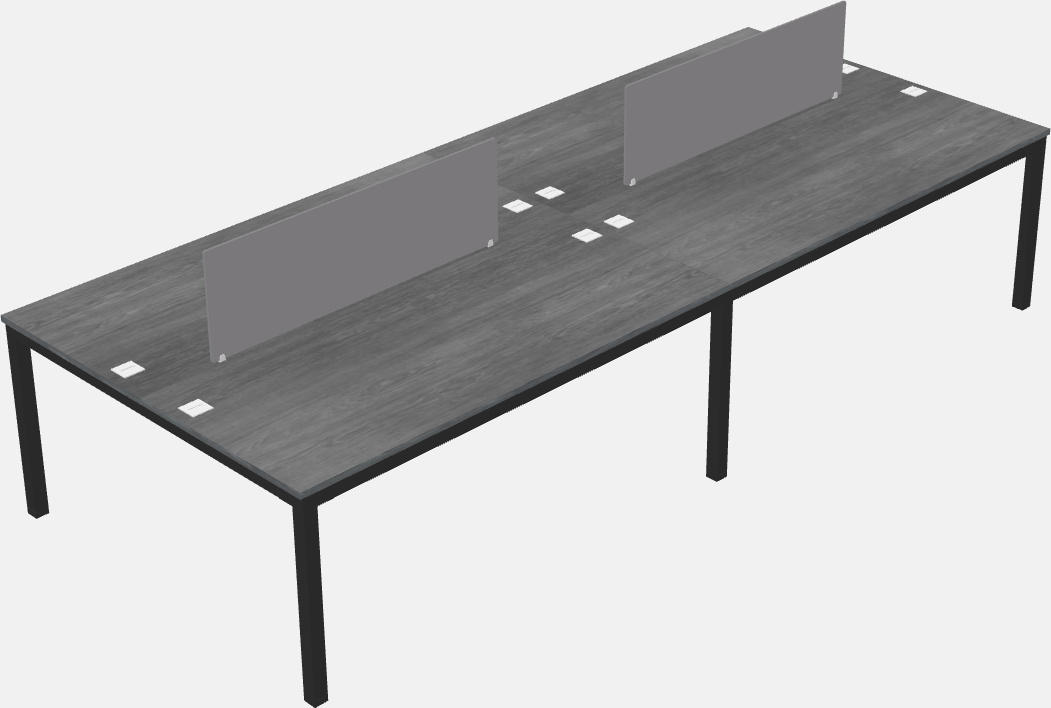 Nakabahaging rectangular desk