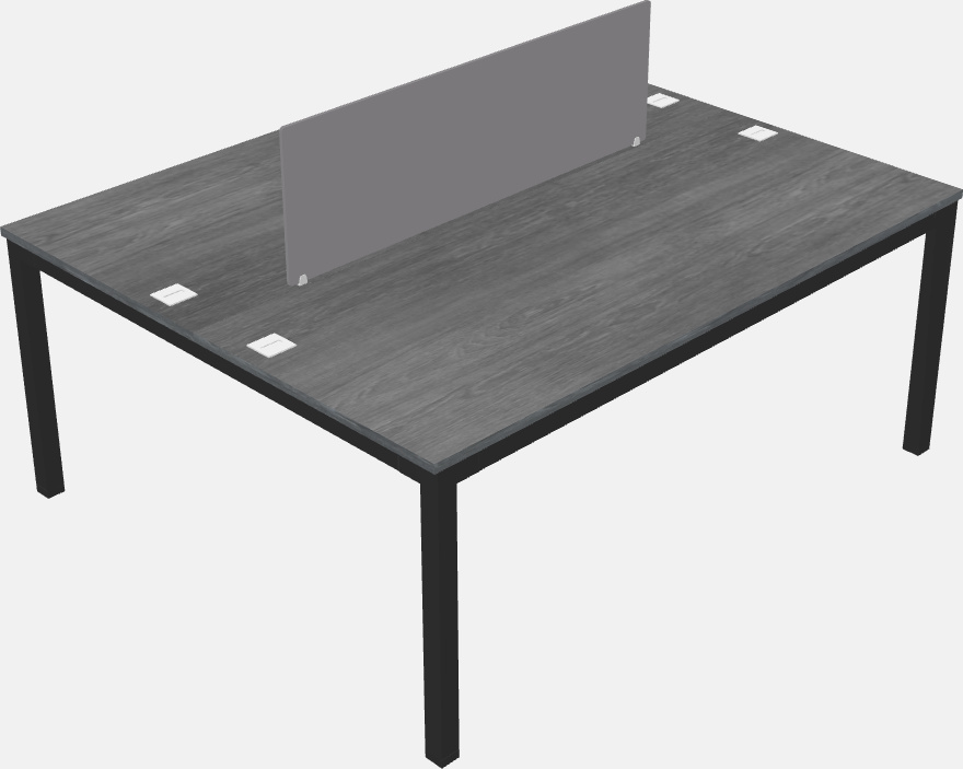 Nakabahaging rectangular desk