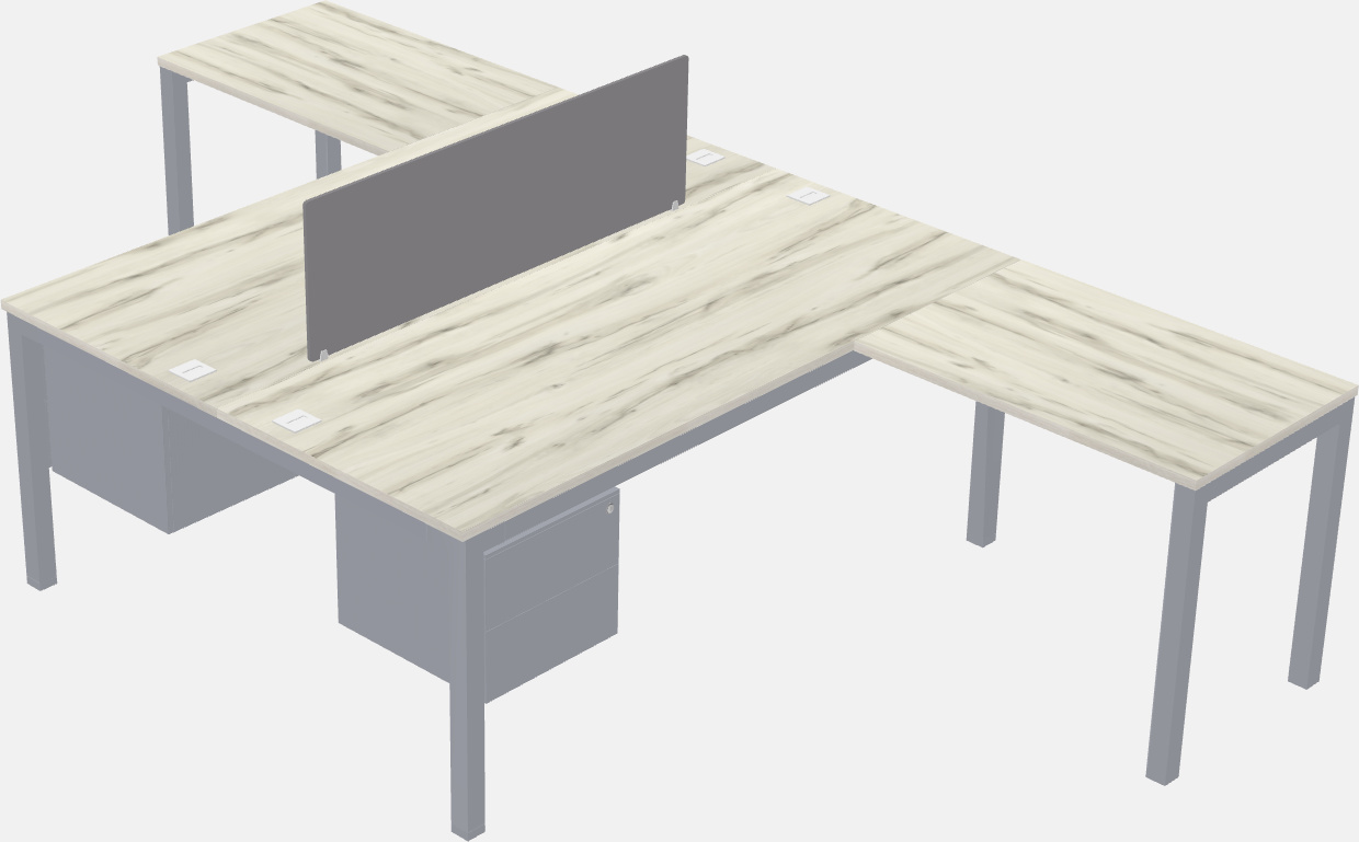 Nakabahaging l-shaped desk