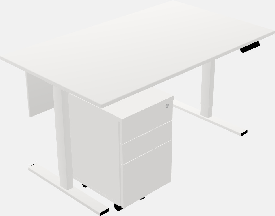 Sit-to-stand rectangular deep table