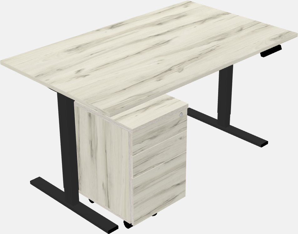 Sit-to-stand rectangular deep table